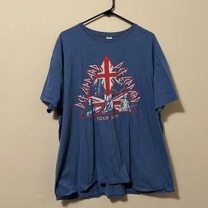 2017 Def Leopard TOUR Blue band T-shirt Short Sleeve 2XL